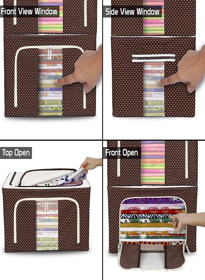 Meetzone حقيبة تخزين ملابس قابلة للطي من ميتزون مع نافذة ومقبض (متعددة الألوان والتصاميم) - عبوة من قطعتين، مستطيلة الشكل - Image 4